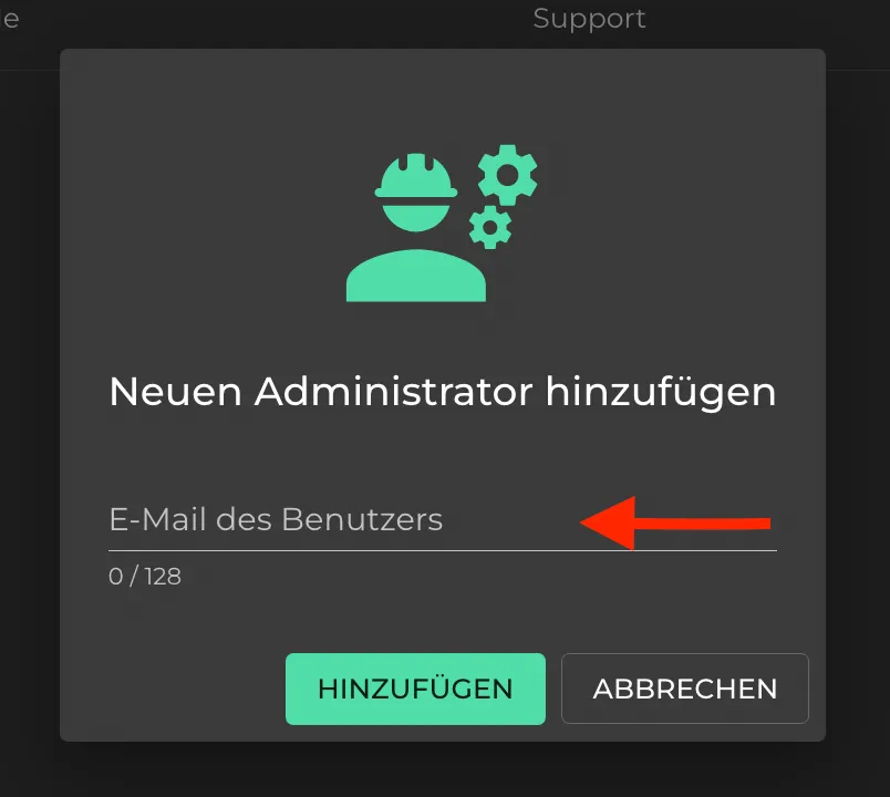 Administrationsoberfläche