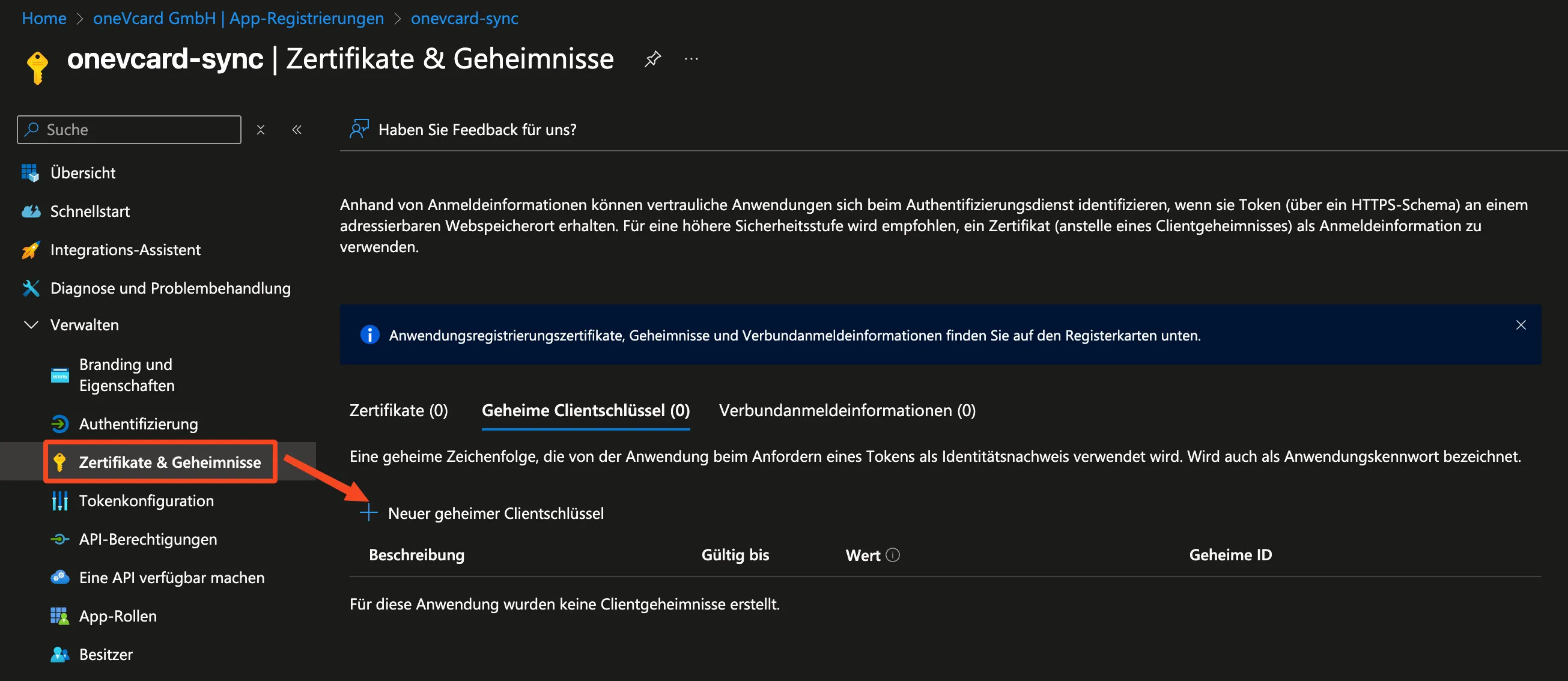 Zertifikate & Geheimnisse