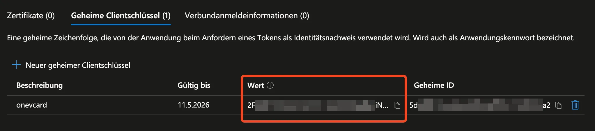Neuer Clientschlüssel - 2