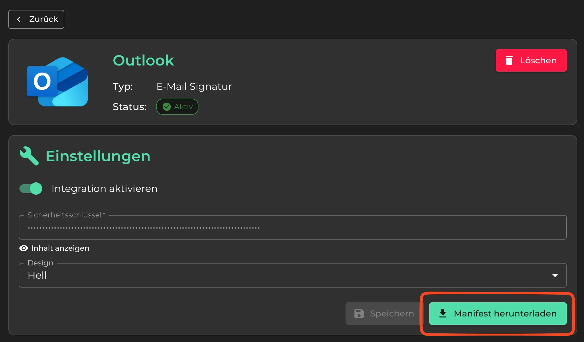 Manifest herunterladen