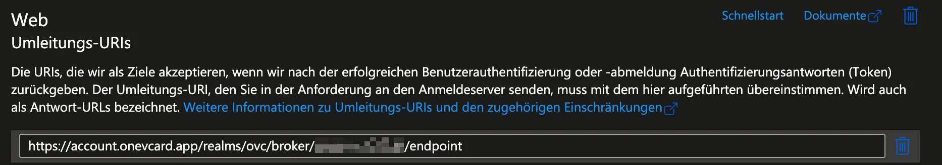 App-Registrierung - Name, Kontotyp und Umleitungs-URI konfigurieren