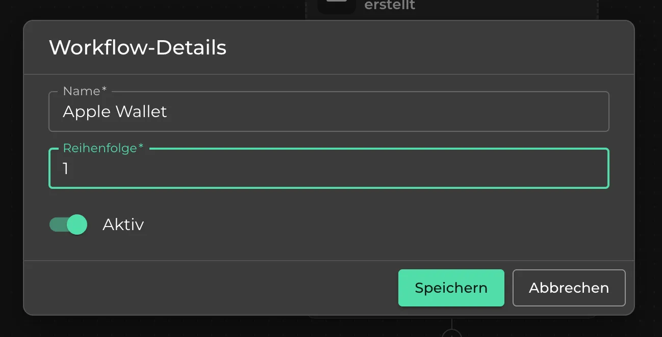 Reihenfolge der Workflows anpassen